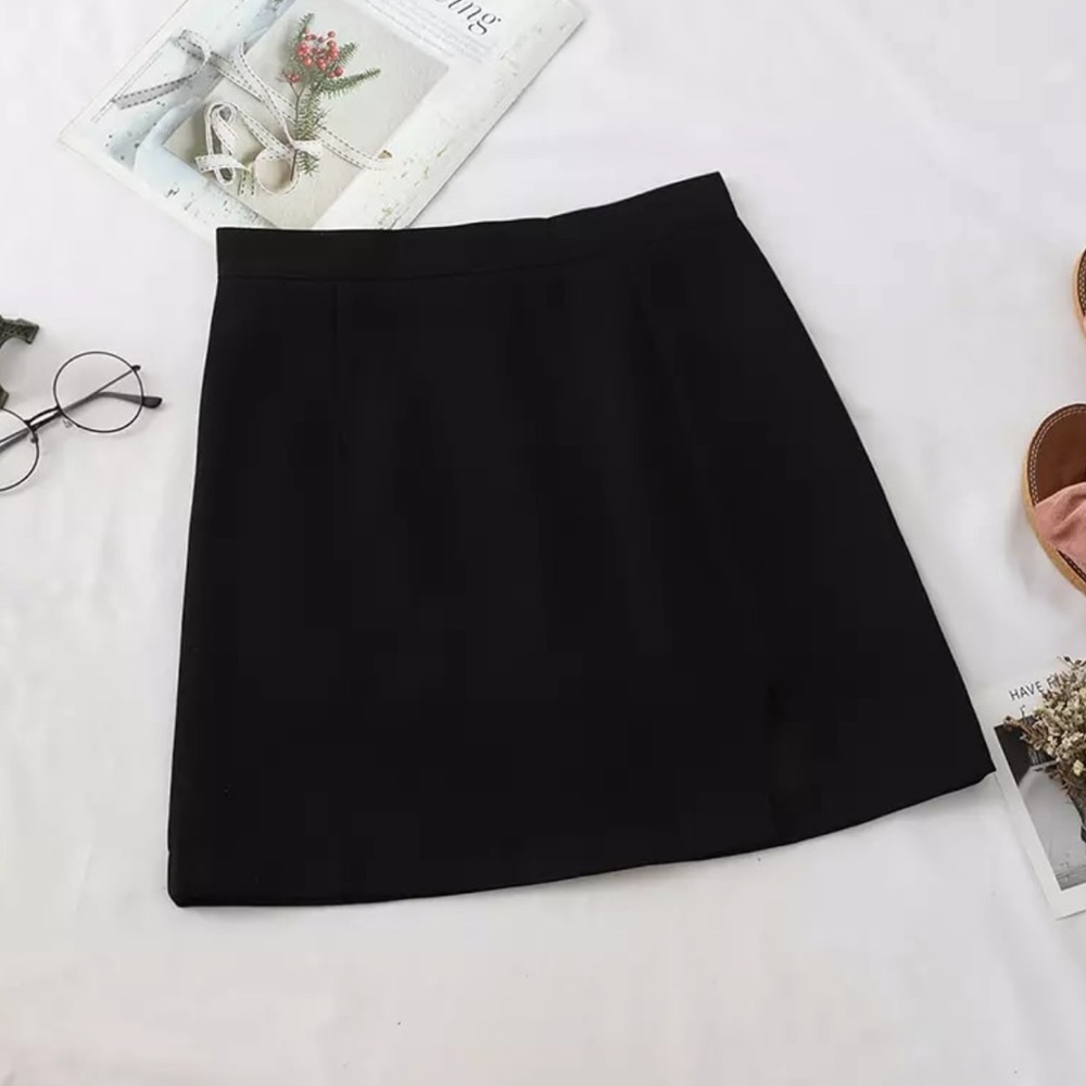 A line skirt with shorts underneath